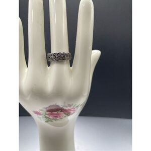 Handcrafted Marcasite and Sterling Silver Cocktail Ring, Olive Garland